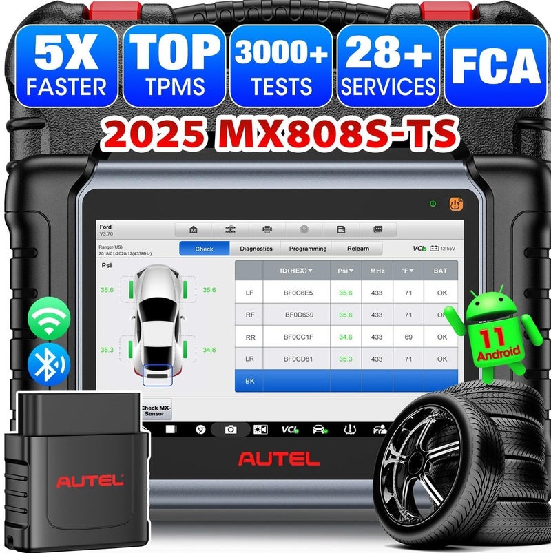 أوتل جهاز فحص سيارات أوتيل Autel MaxiCheck MX808 S TS لفحص جميع أنظمة السيارة مع برمجة حساسات الإطارات TPMS - Image 1